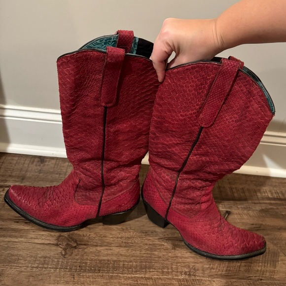 Corral Red Python Cowboy Boots - Picture 3 of 8